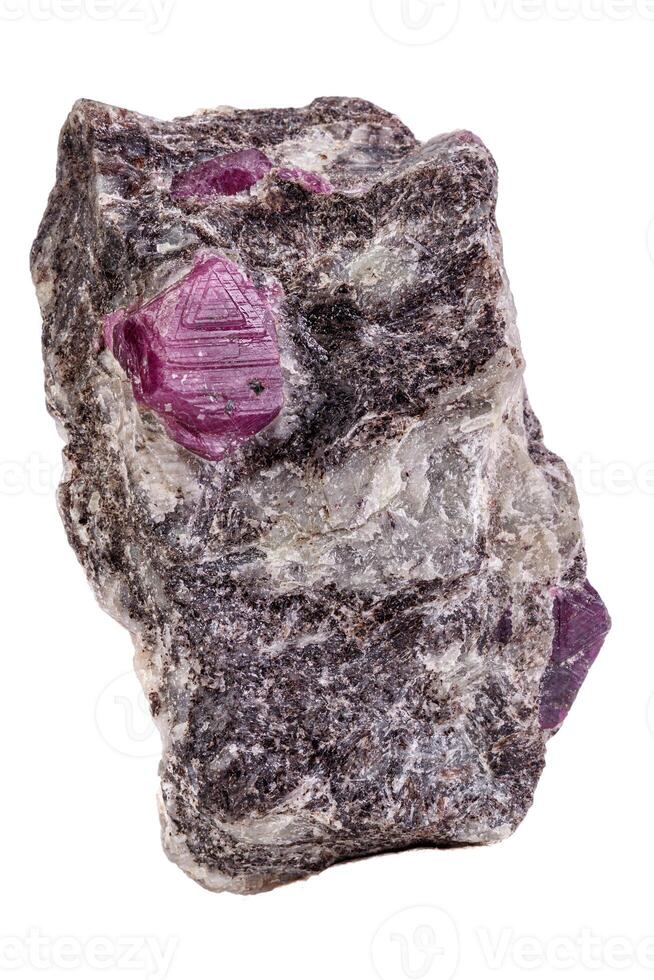 macro mineral stone ruby on a white background photo