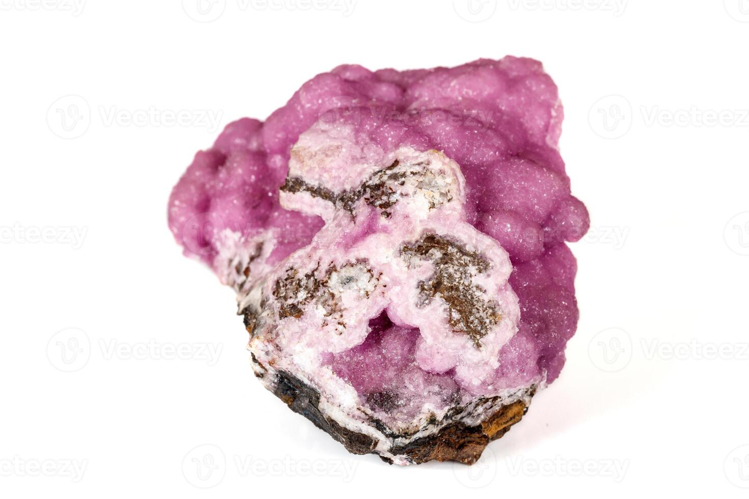 Macro stone cobalt calcite mineral on white background photo