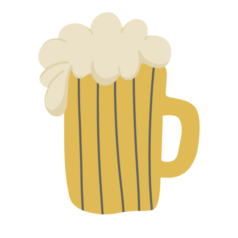 Beer in a glass party illustration png