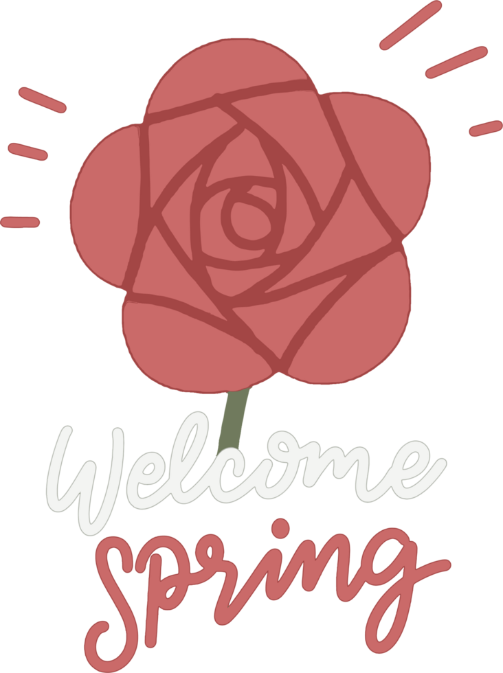 Welcome spring flowers illustration png