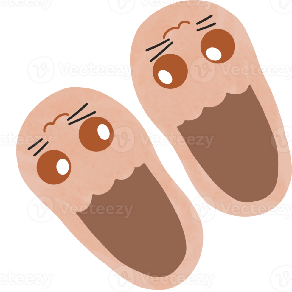 Slippers cute character illustration png