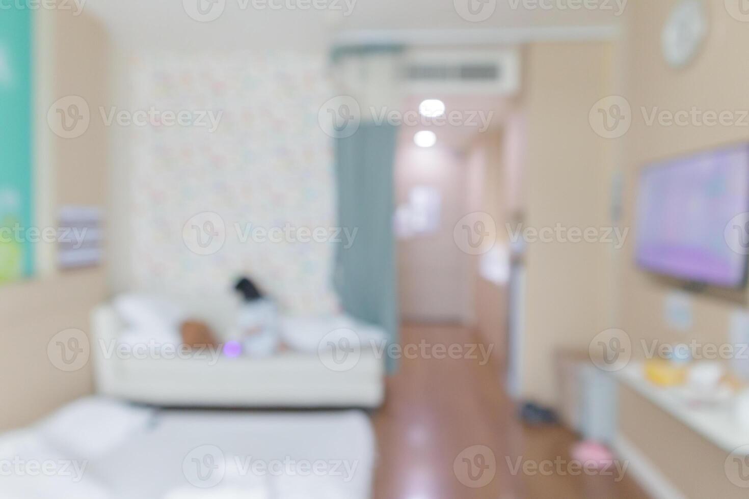 hospital room interior abstract blur for background photo