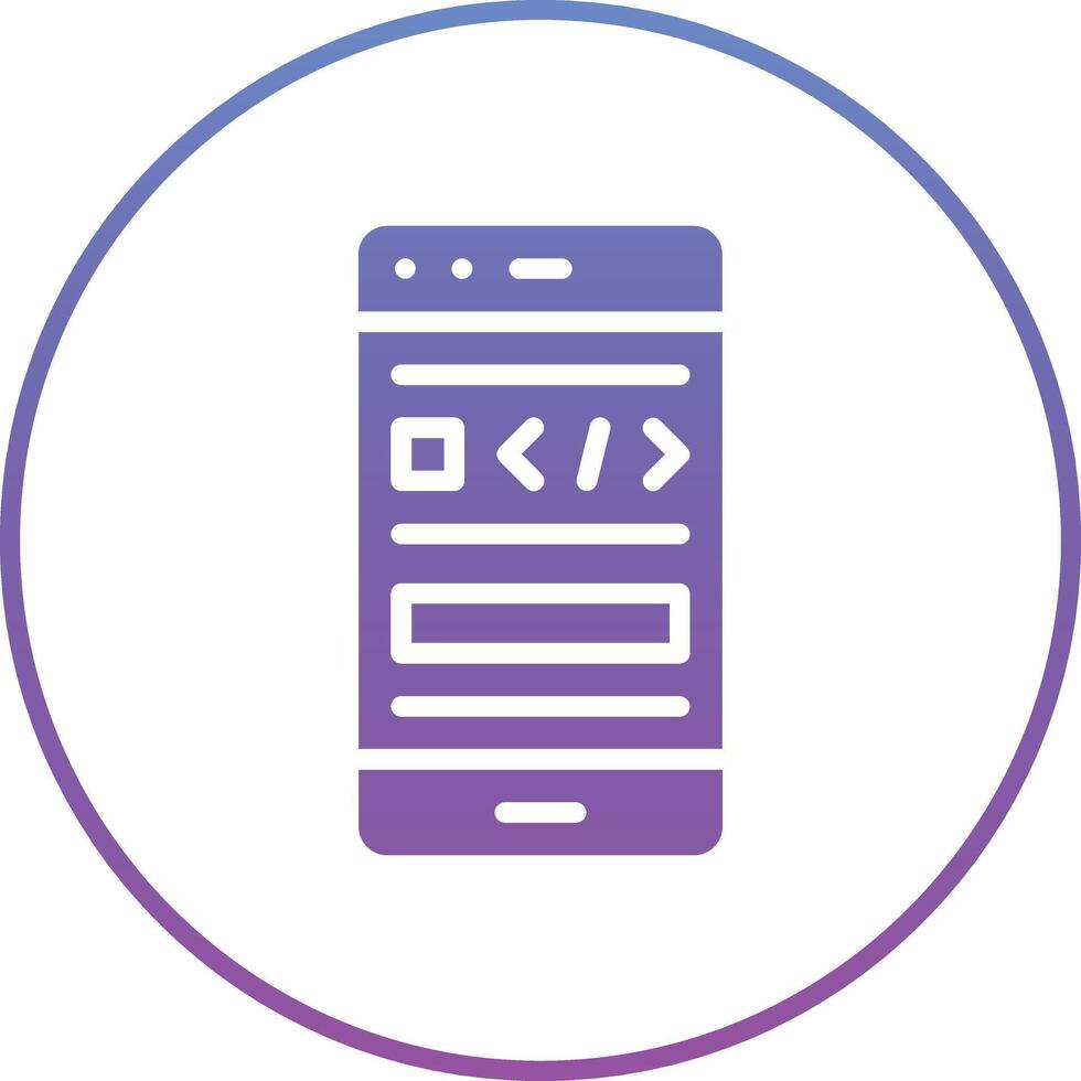 Smartphone Coding Vector Icon