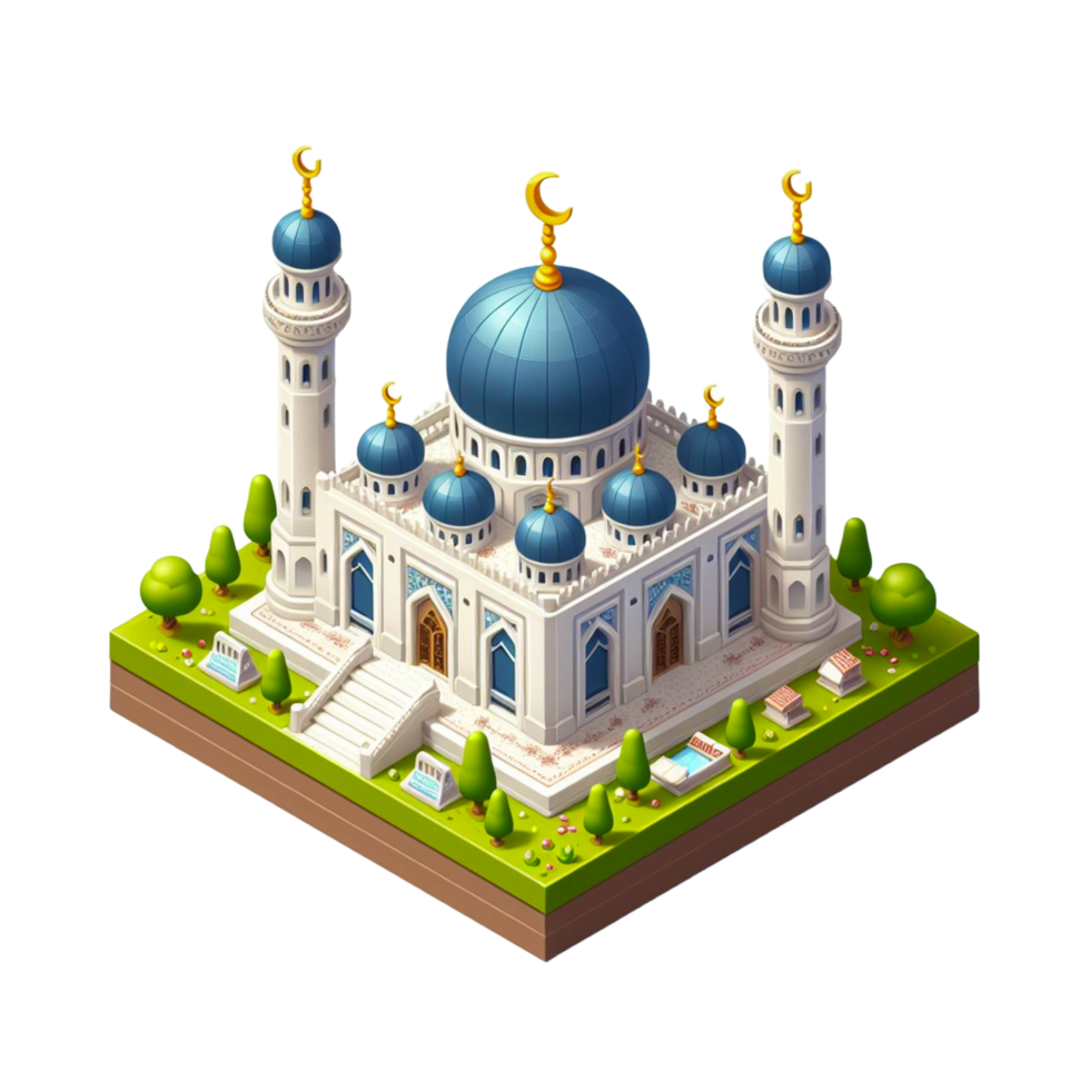 pequeño mezquita , 3d hacer isométrica png