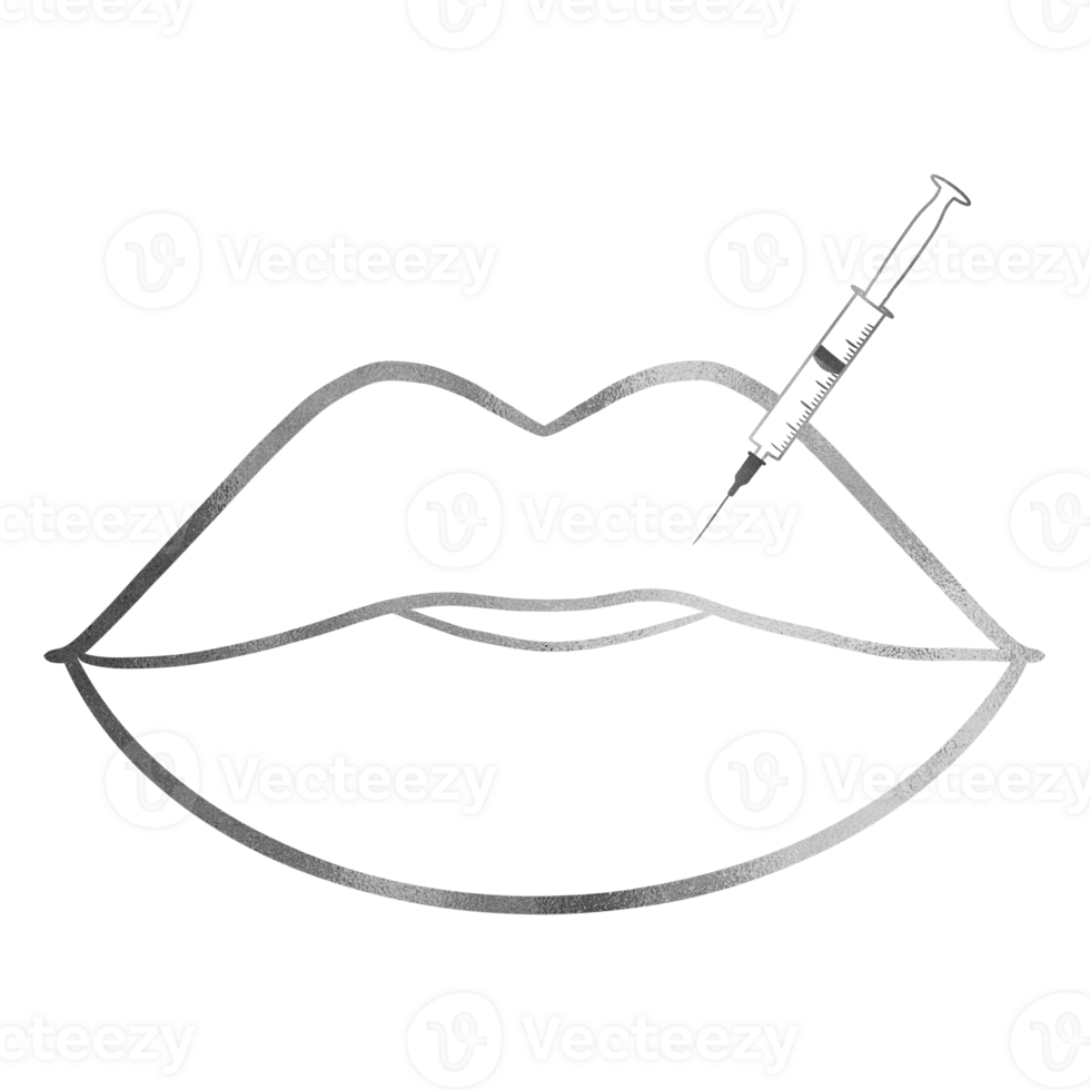 prata lábio enchimento injeção esboço png