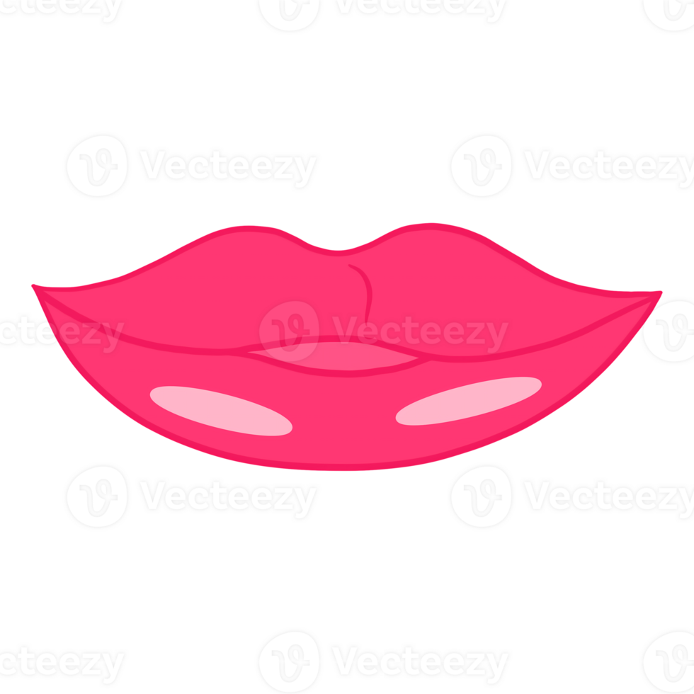 roze glanzend lippen illustratie png