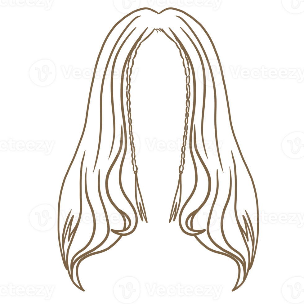 treccia acconciatura schema png