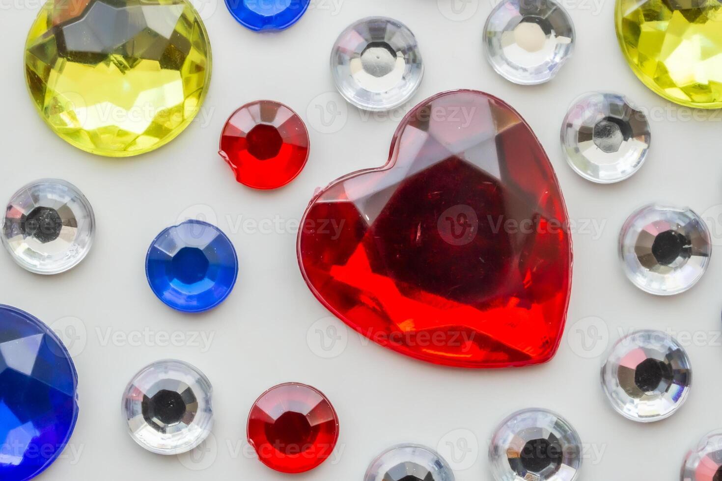 jewelry sticker decorated on white paper background photo