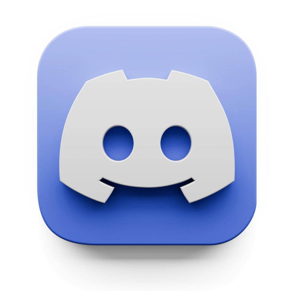 new discord account app logo in big sur style 3d render icon design concept element isolated transparent background png