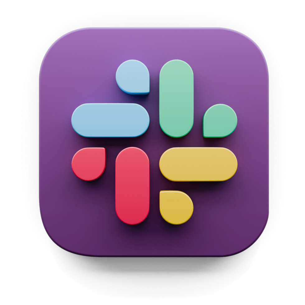 slack account app logo in big sur style 3d render icon design concept element isolated transparent background png