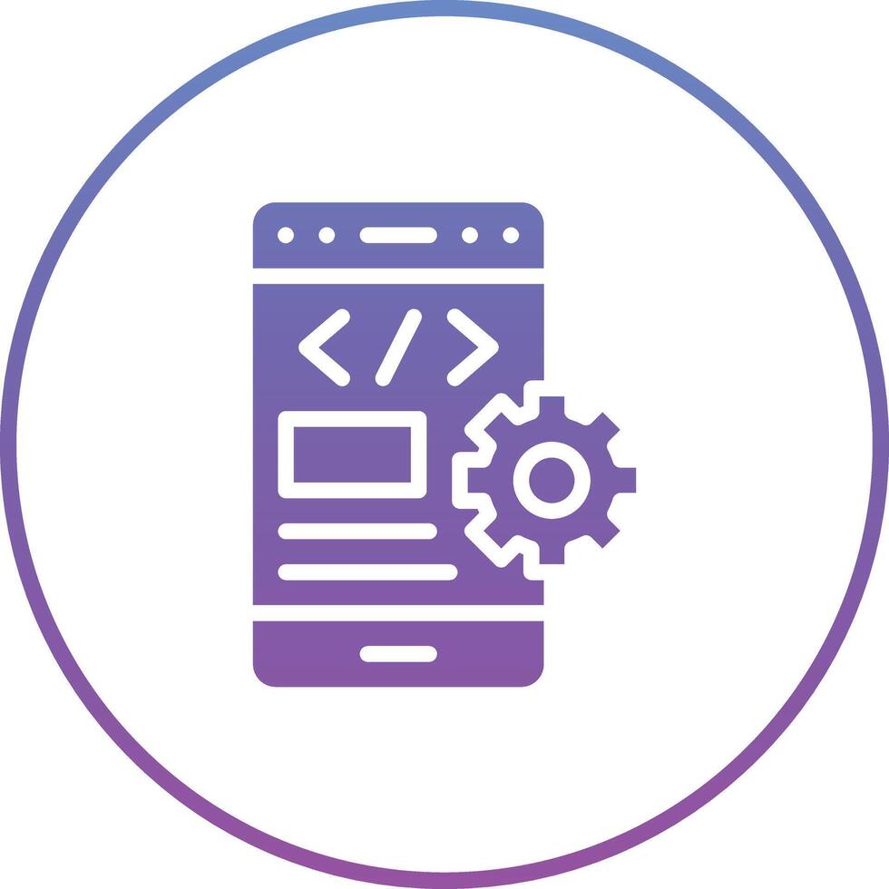 Mobile Coding Vector Icon