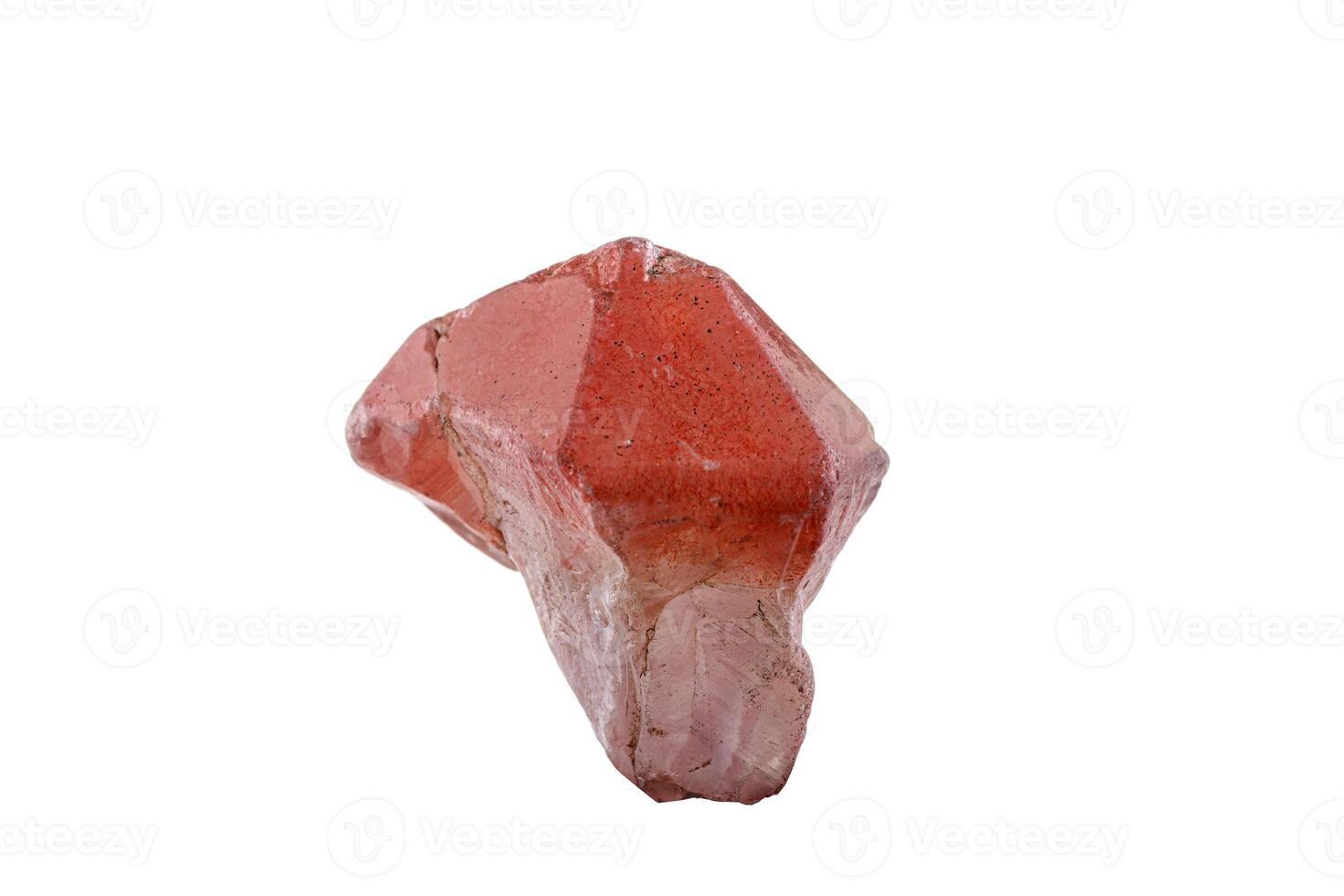 macro mineral stone quartz pink on a white background photo