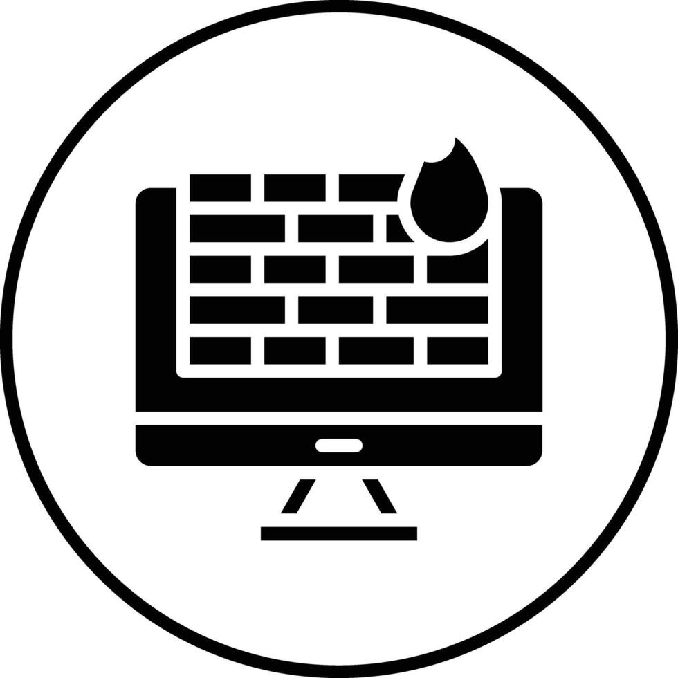 Computer Firewall Vector Icon