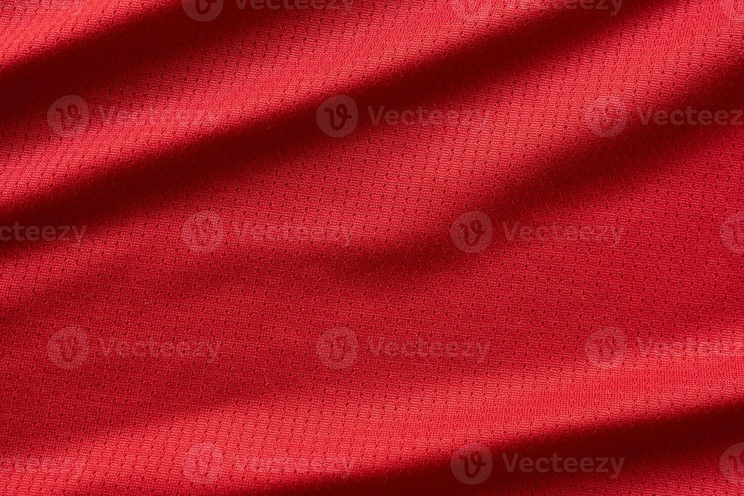 sports clothing fabric football jersey texture top view red color photo
