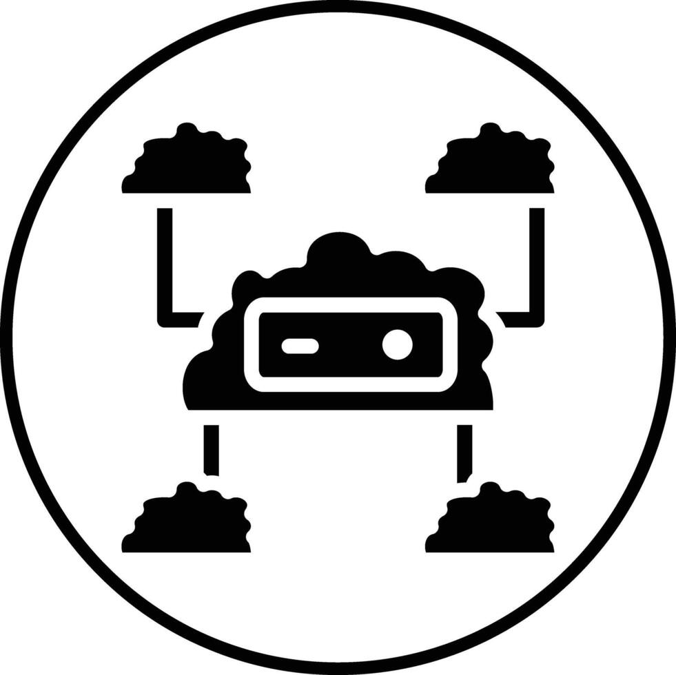 icono de vector de computación en la nube