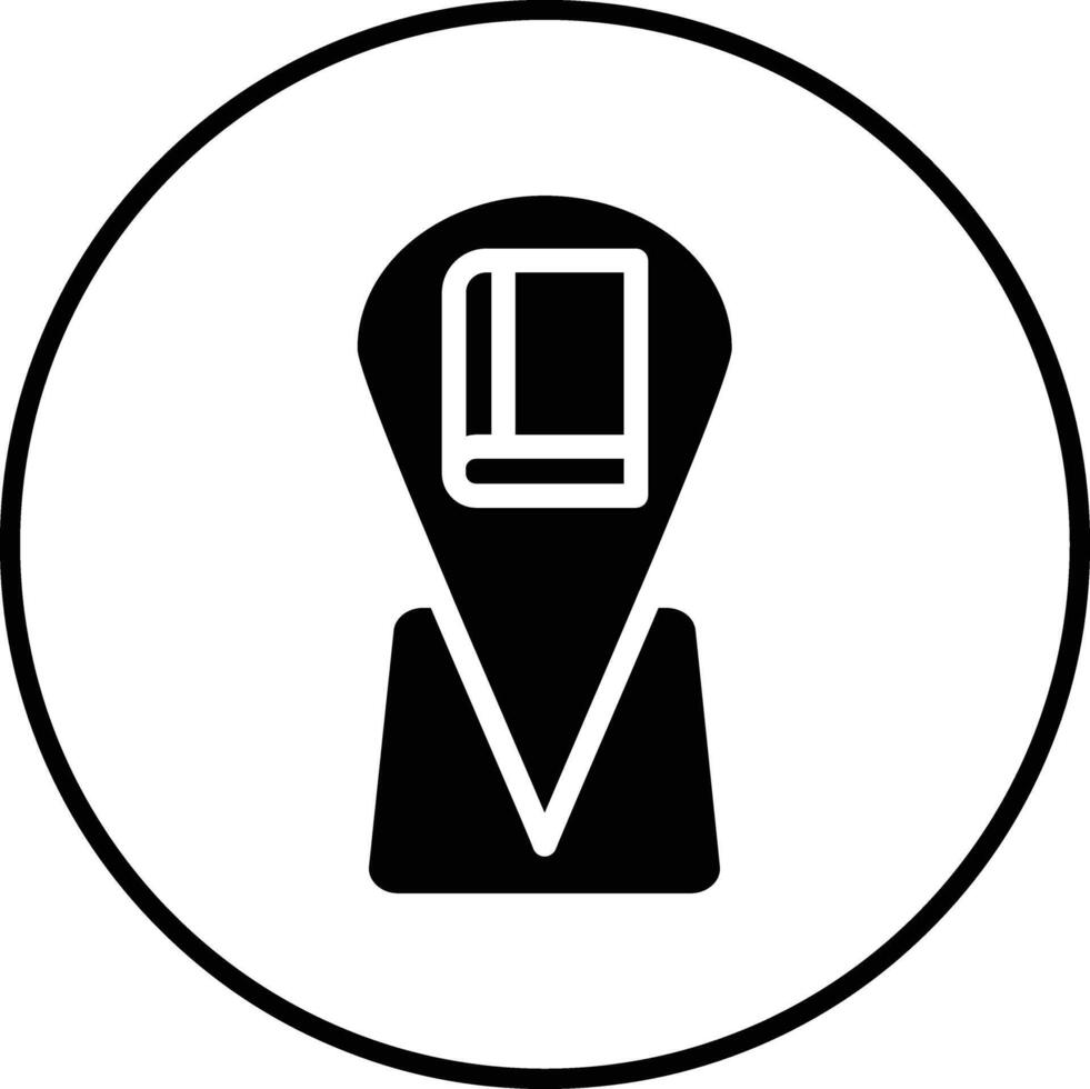 icono de vector de ubicación de biblioteca