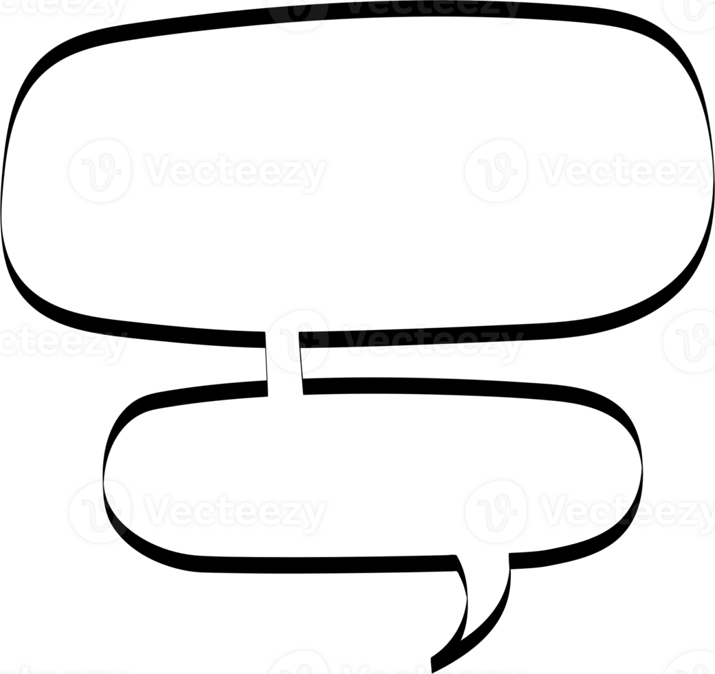 Black and white color speech bubble balloon, icon sticker memo keyword planner text box banner, flat png transparent element design