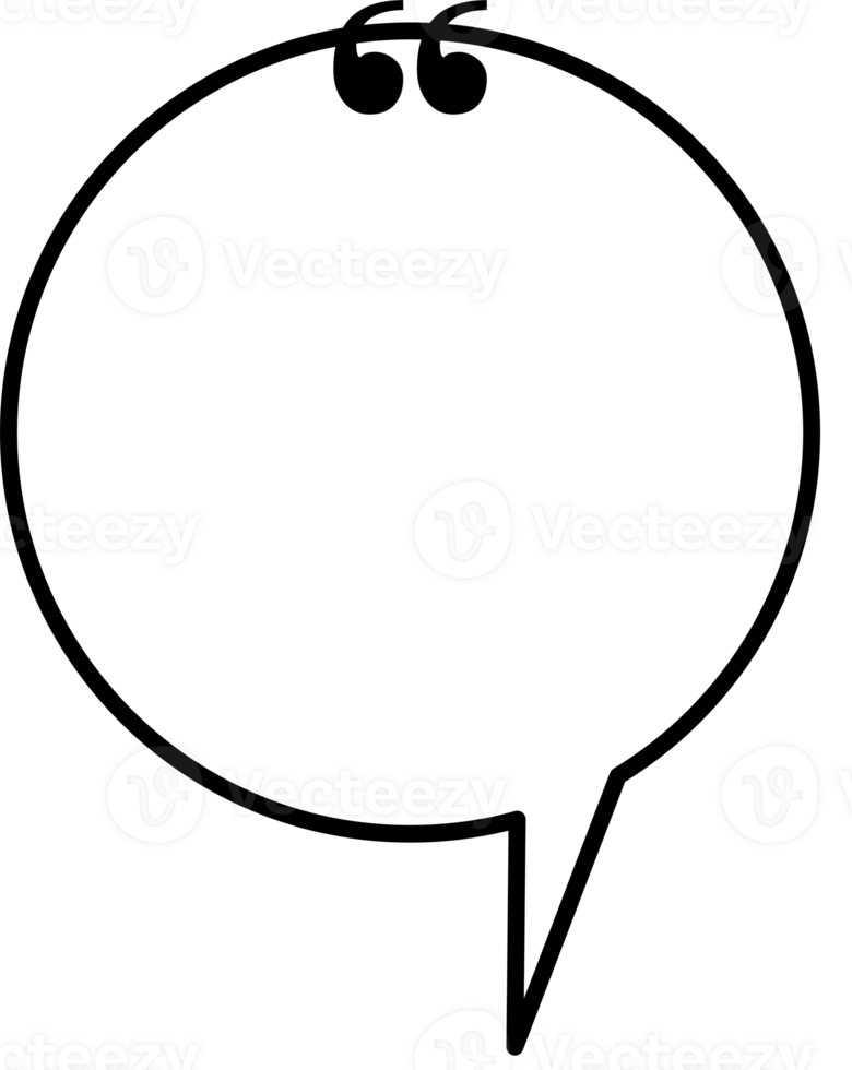 Black and white speech bubble balloon with quotation marks, icon sticker memo keyword planner text box banner, flat png transparent element design