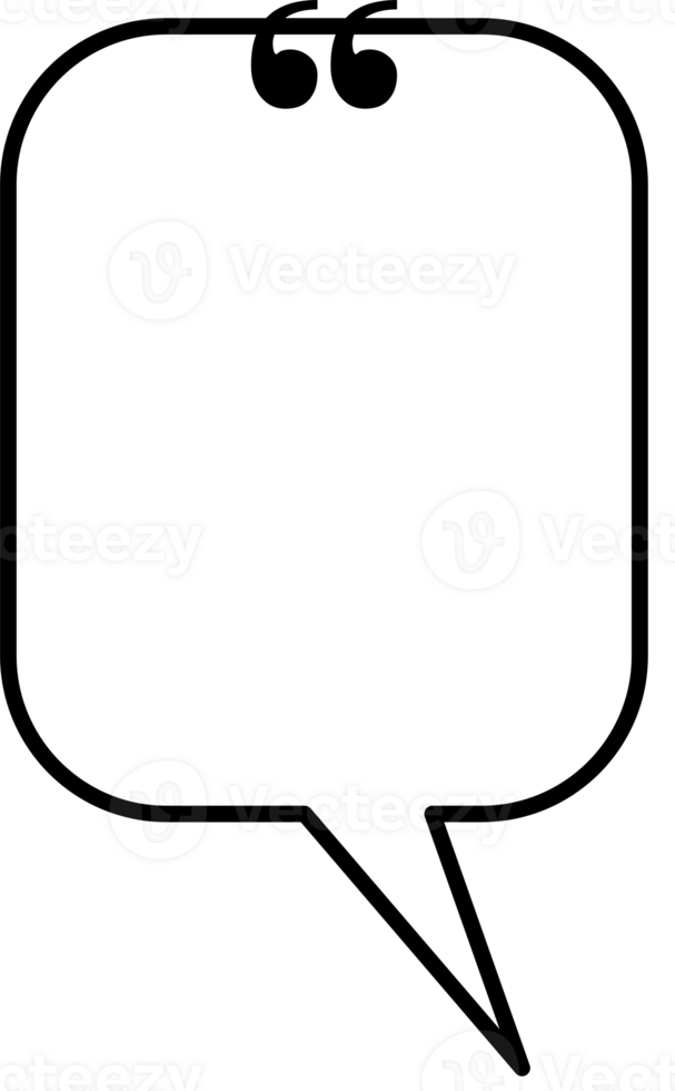 Black and white speech bubble balloon with quotation marks, icon sticker memo keyword planner text box banner, flat png transparent element design