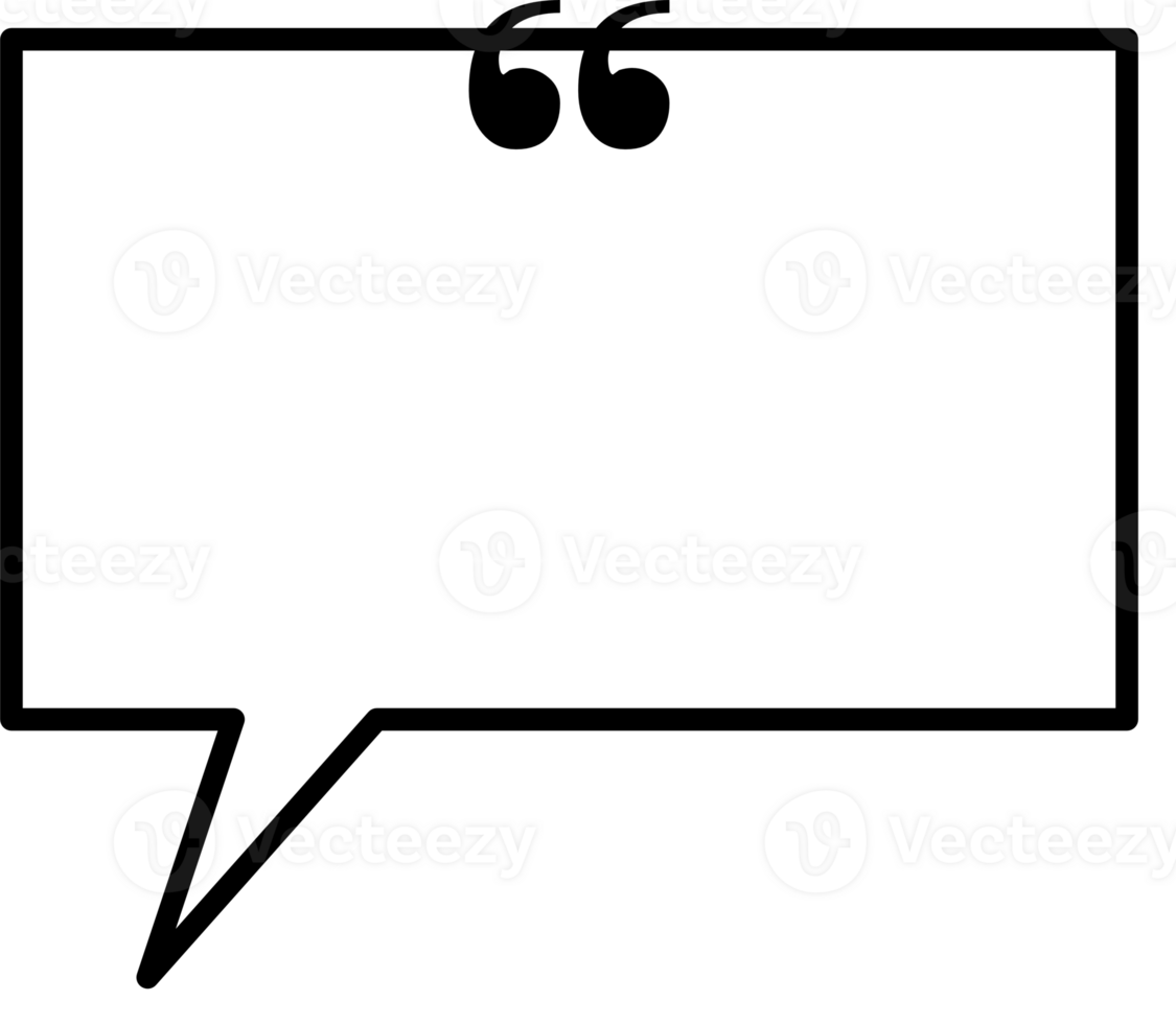 Black and white speech bubble balloon with quotation marks, icon sticker memo keyword planner text box banner, flat png transparent element design