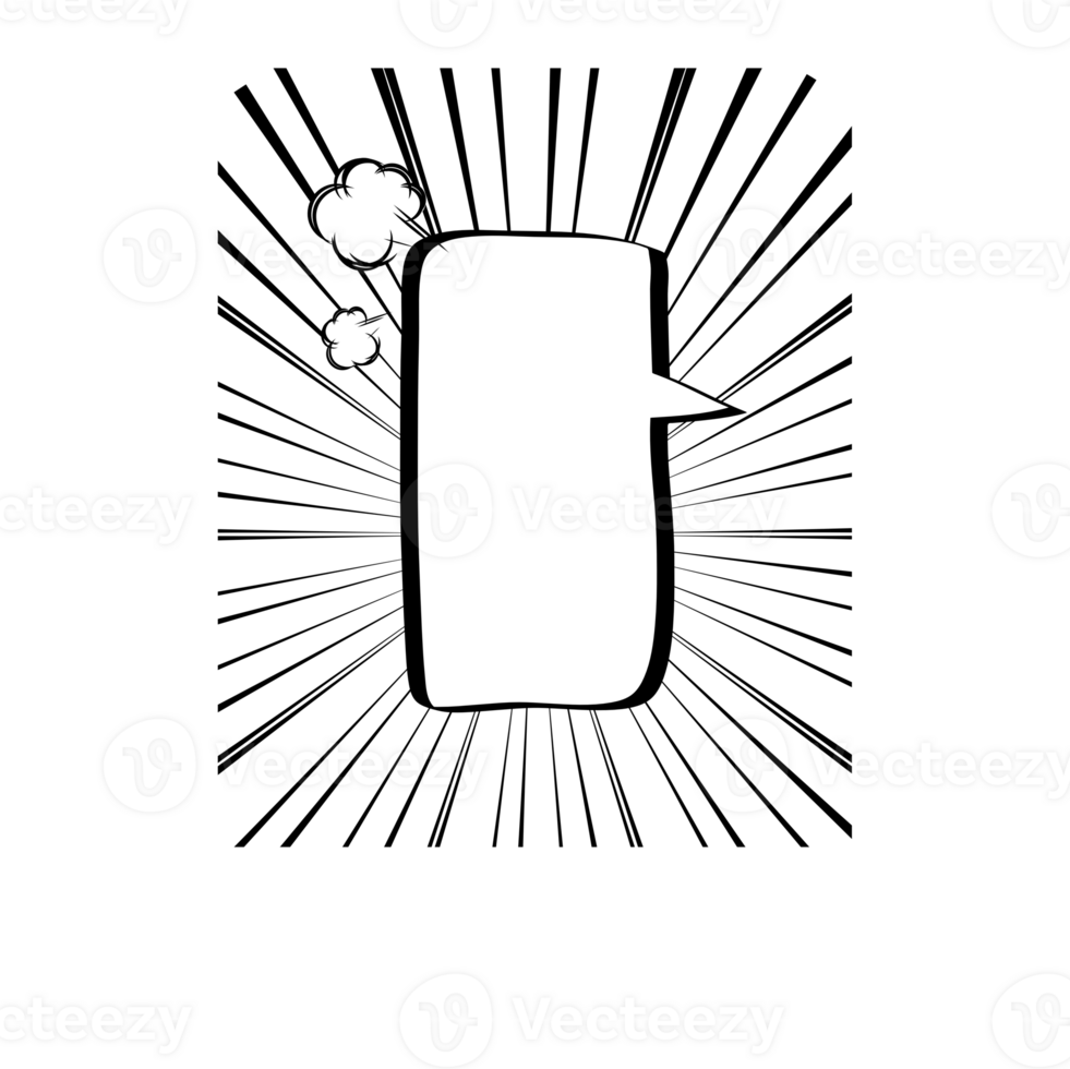 Black and white speech bubble balloon with speed line, icon sticker memo keyword planner text box banner, flat png transparent element design