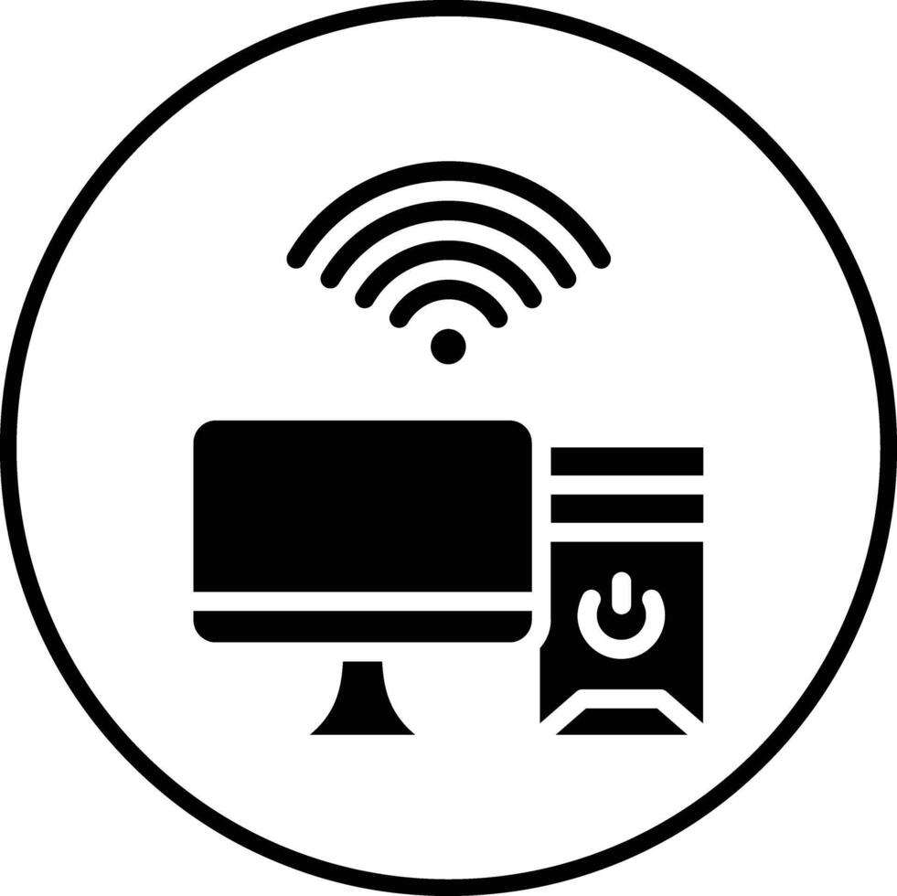 computadora Wifi vector icono vector icono