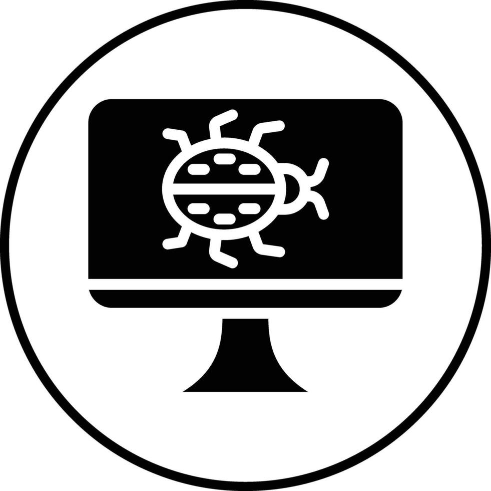 computadora virus vector icono vector icono