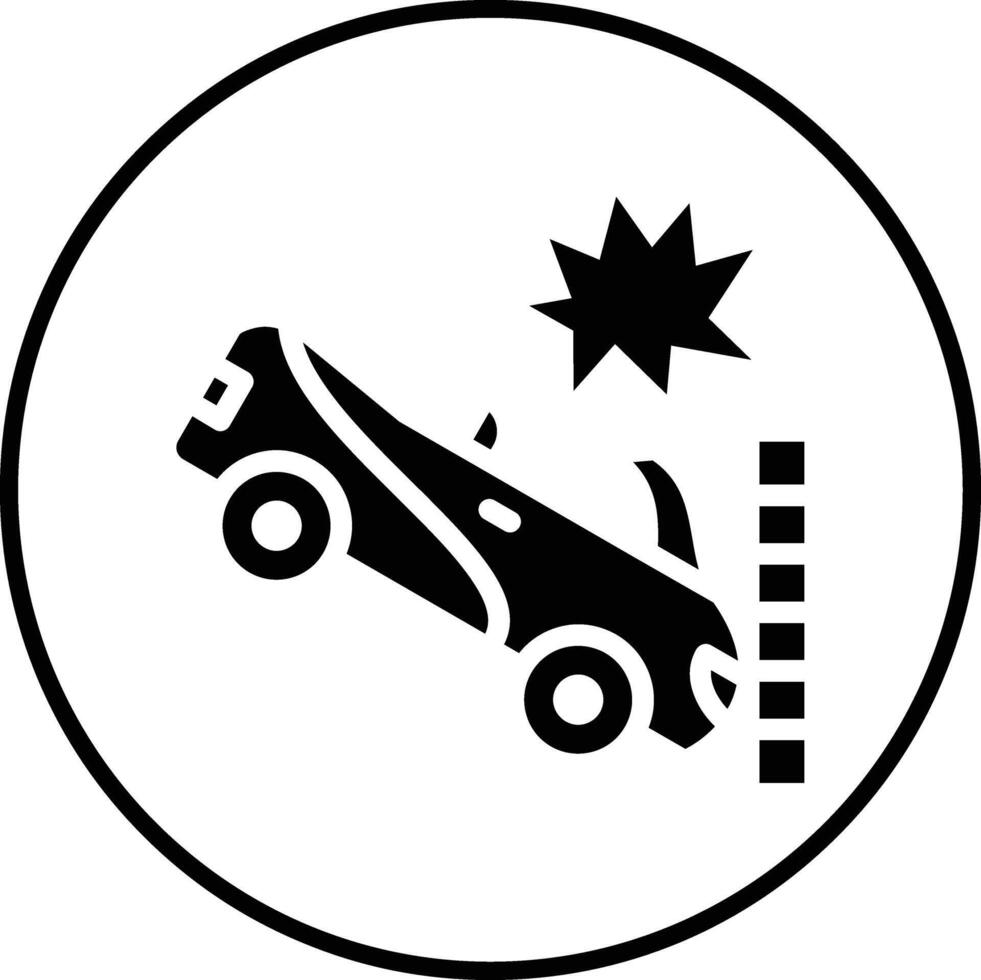 carrera accidente vector icono