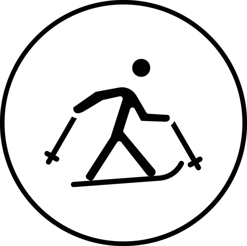 Skiing Vector Icon