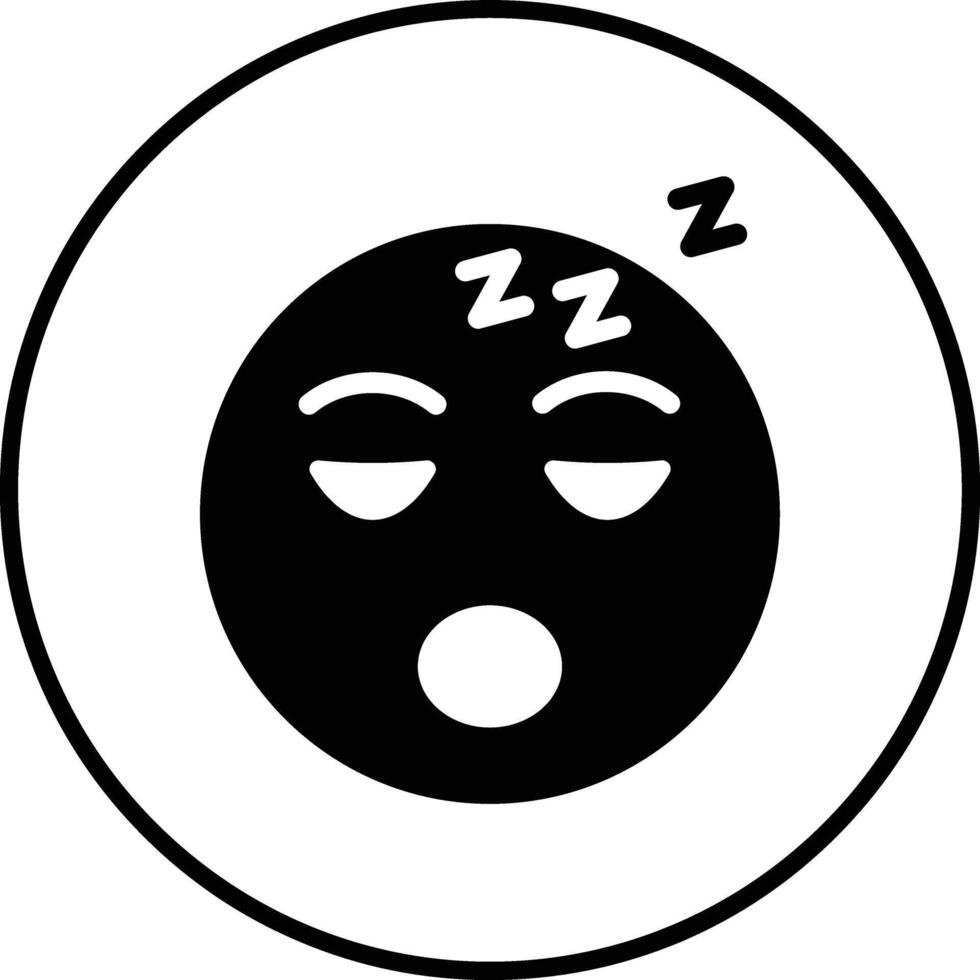 dormido cara vector icono