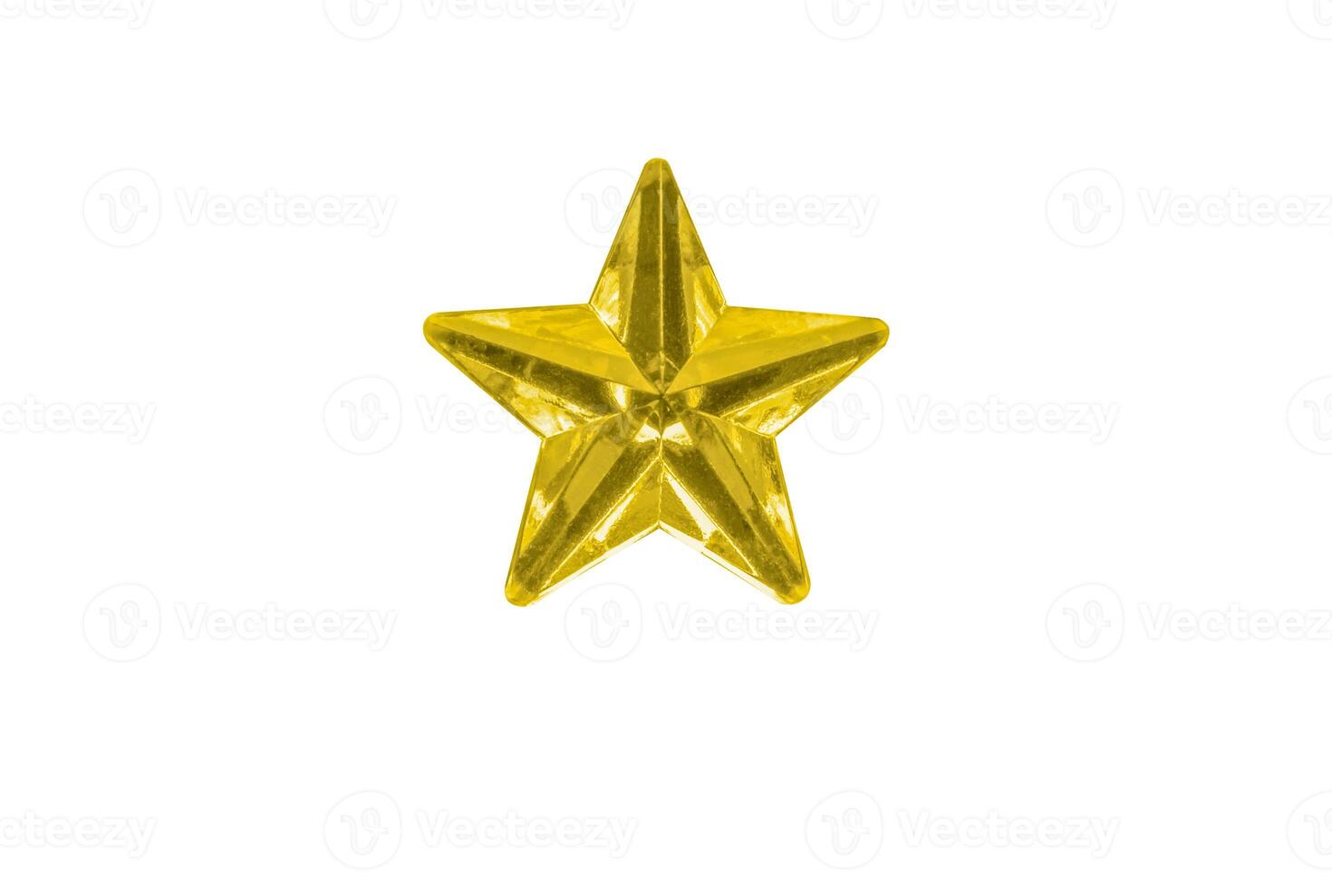 golden Christmas star jewels sticker isolated on white background photo