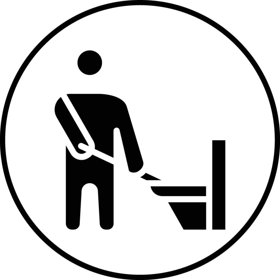 Man Cleaning Bathroom Vector Icon