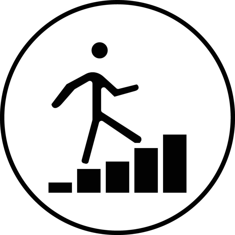 Person Climbing Stairs Vector Icon