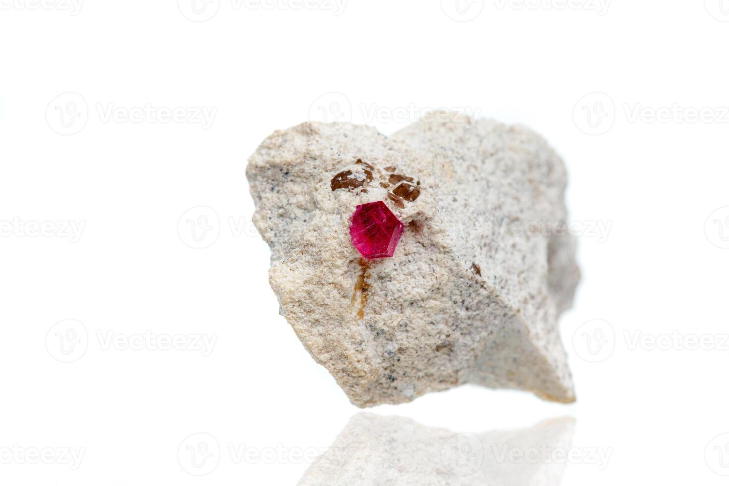 macro mineral stone tourmaline on a white background photo