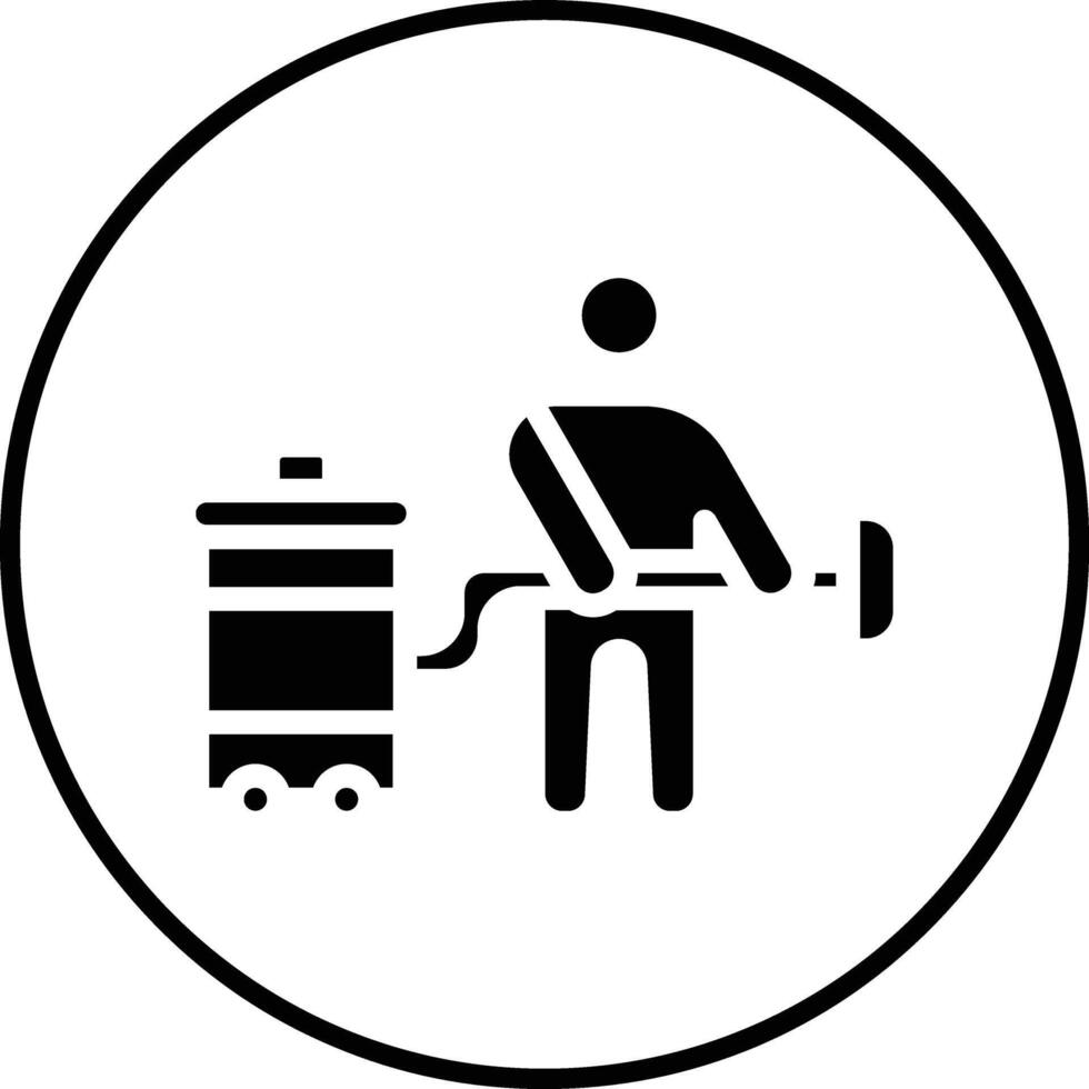 Man Doing Vacuum Vector Icon