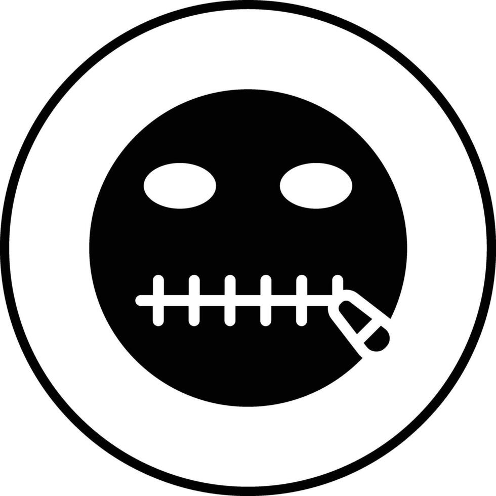 Zipper Mouth Face Vector Icon