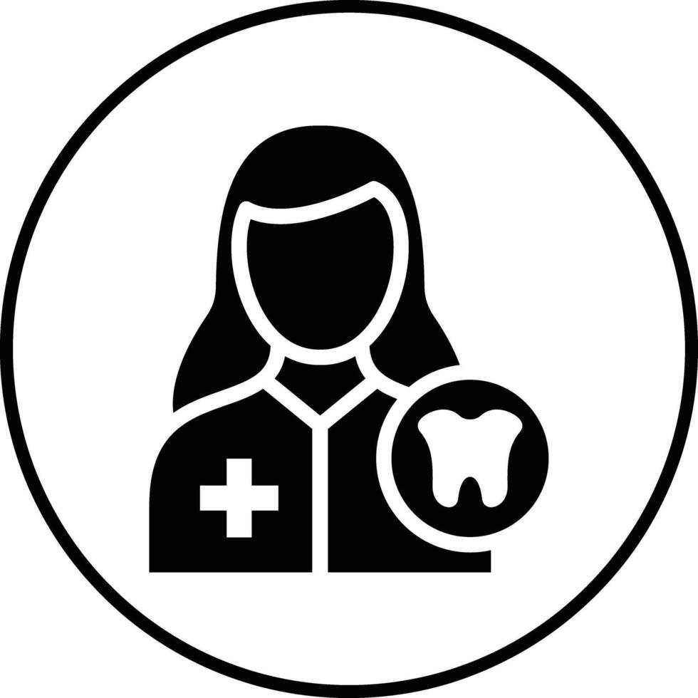 hembra dentista vector icono