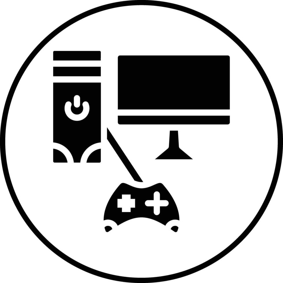 icono de vector de pc de juego