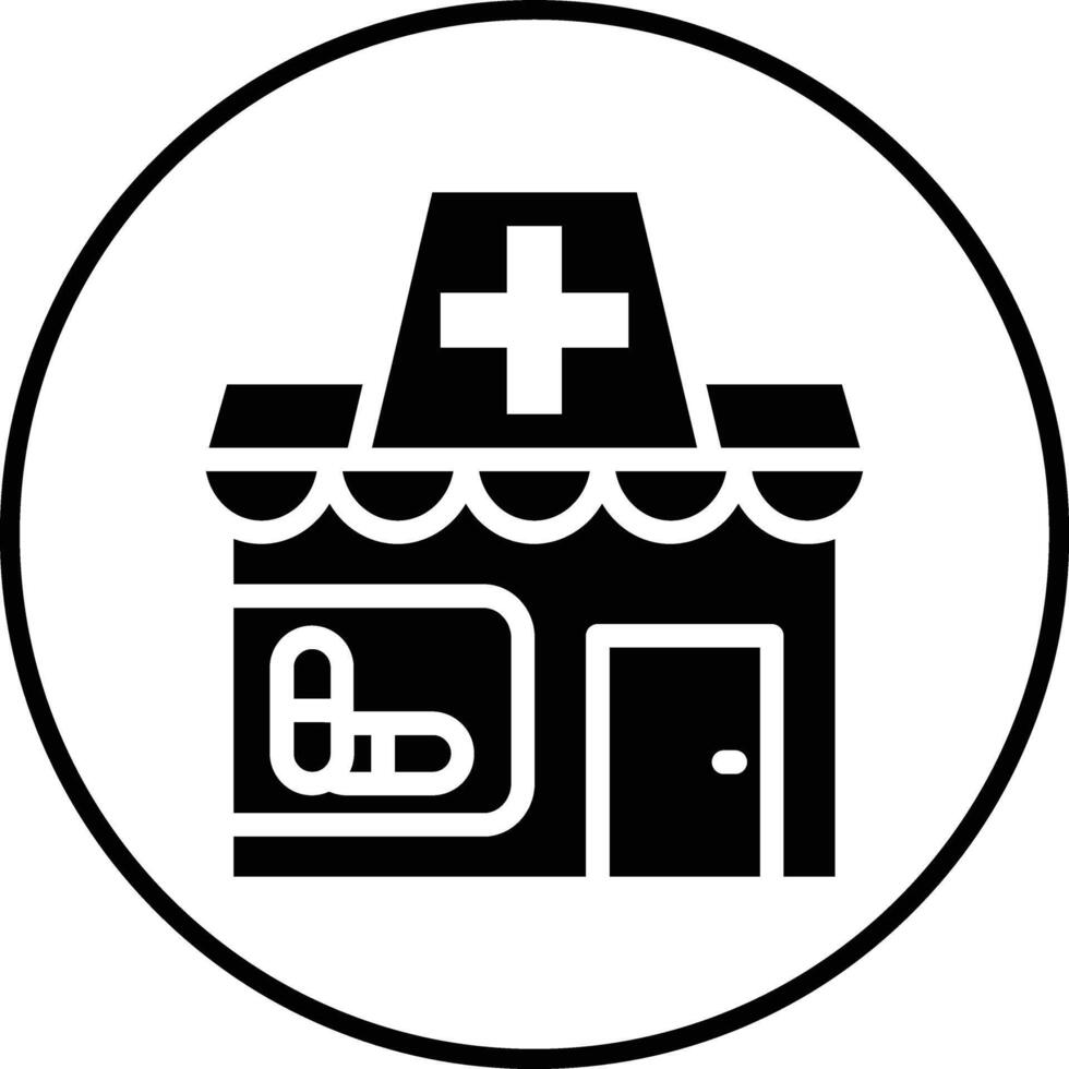 icono de vector de tienda médica