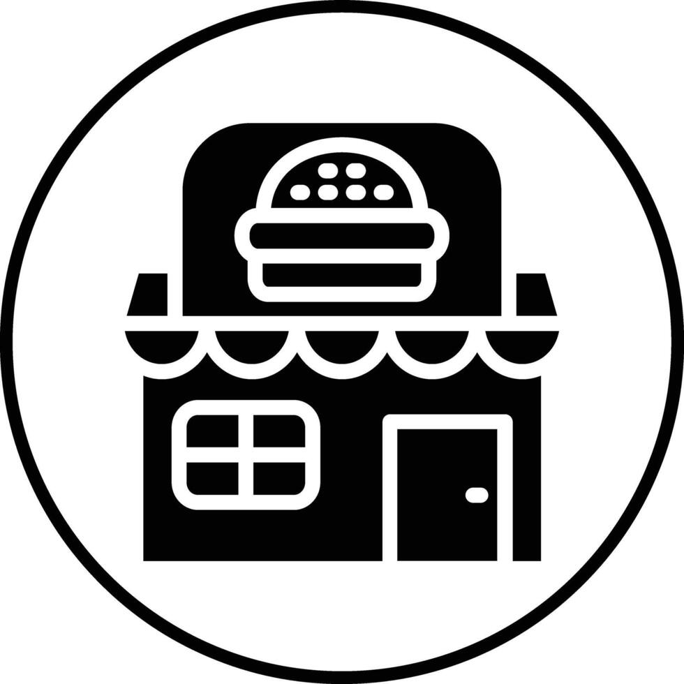 hamburguesa tienda vector icono