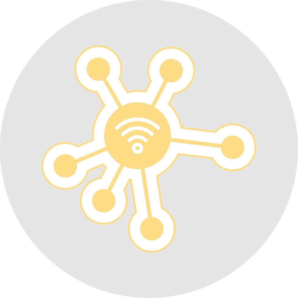 Network Glyph Multicolor Sticker Icon vector