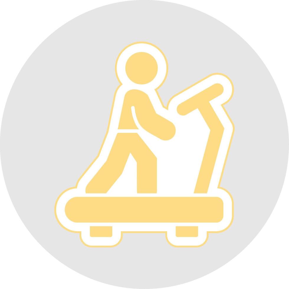 Treadmill Glyph Multicolor Sticker Icon vector