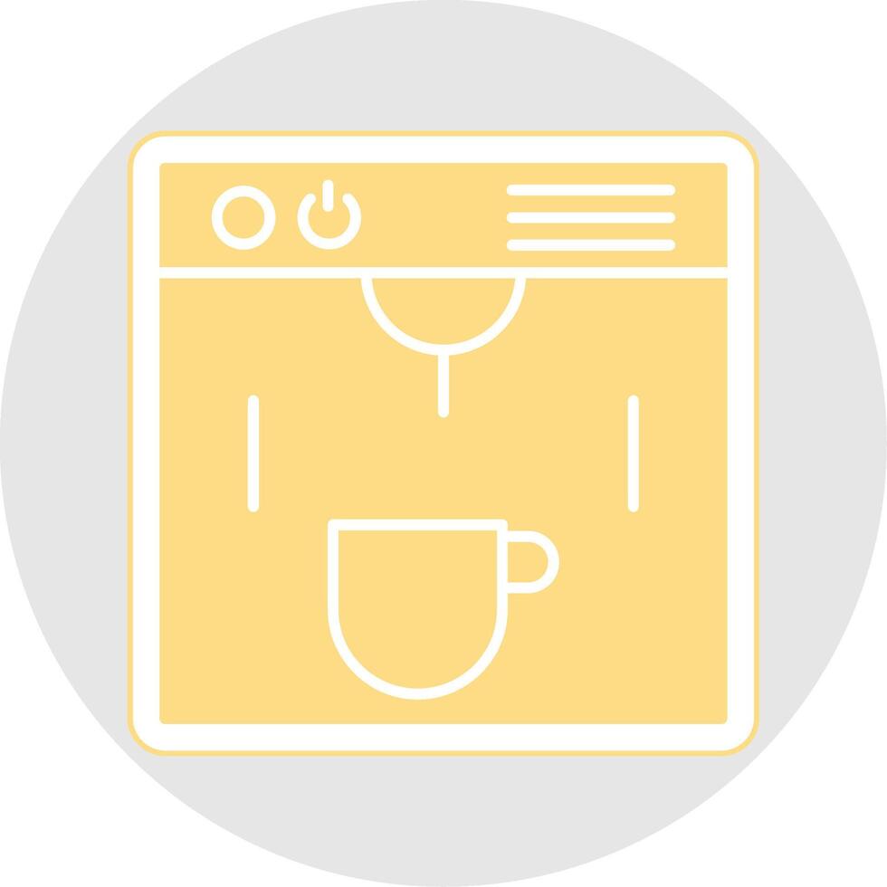 Coffe Maker Glyph Multicolor Sticker Icon vector