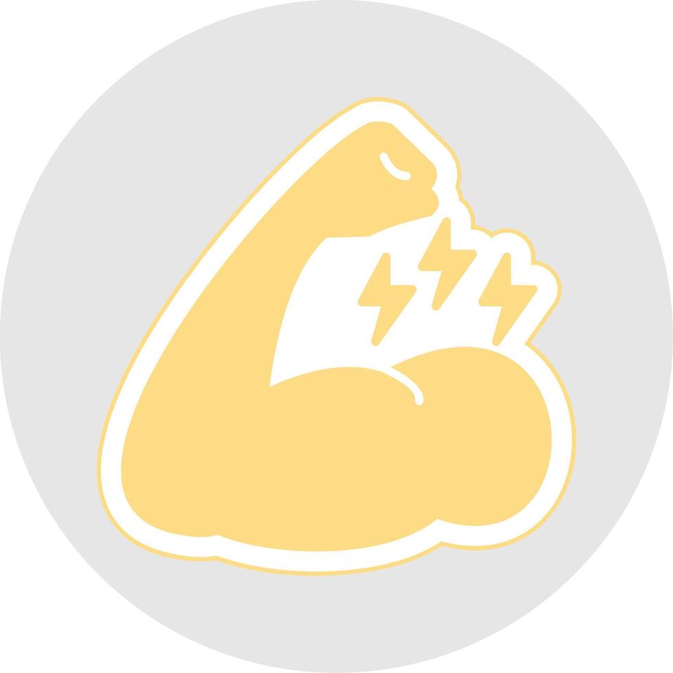 Muscle Glyph Multicolor Sticker Icon vector