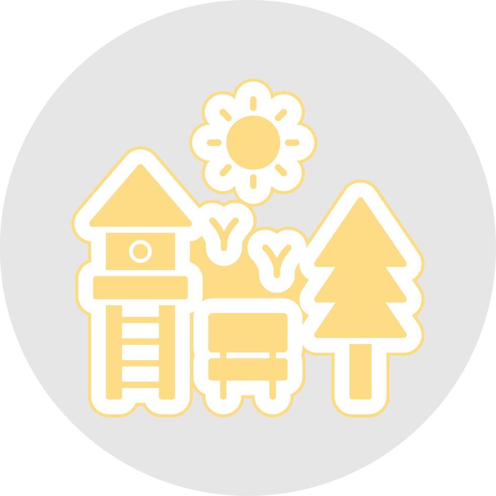 Playground Glyph Multicolor Sticker Icon vector