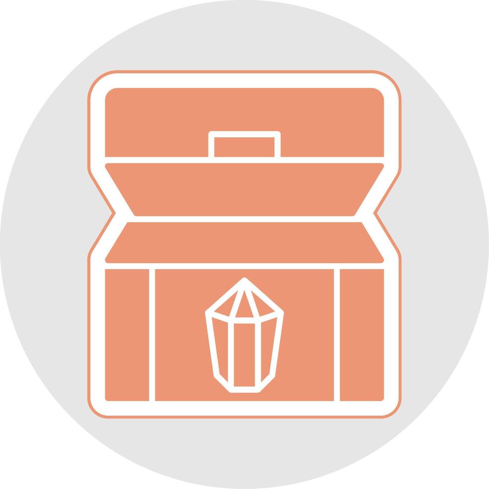 Treasure chest Glyph Multicolor Sticker Icon vector