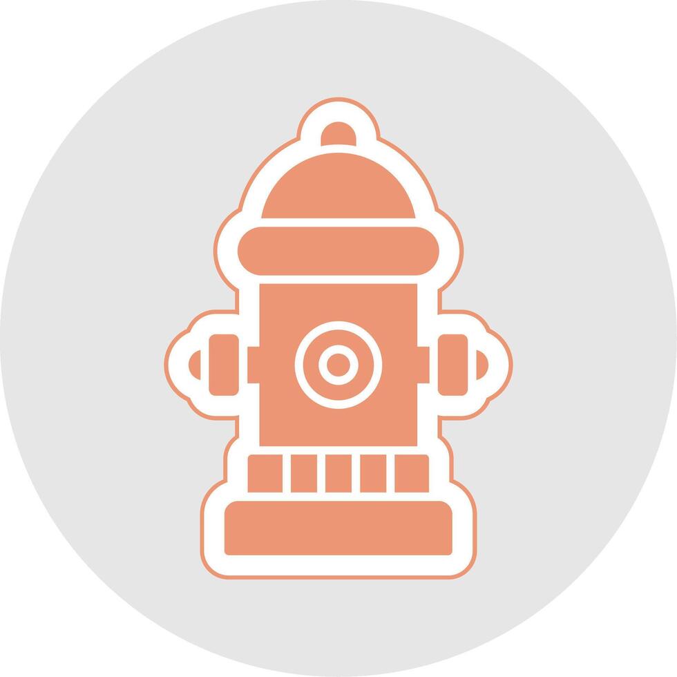 Fire Hydrant Glyph Multicolor Sticker Icon vector