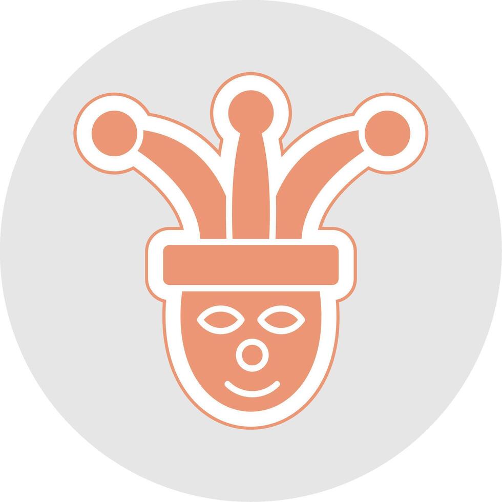 Jester Glyph Multicolor Sticker Icon vector