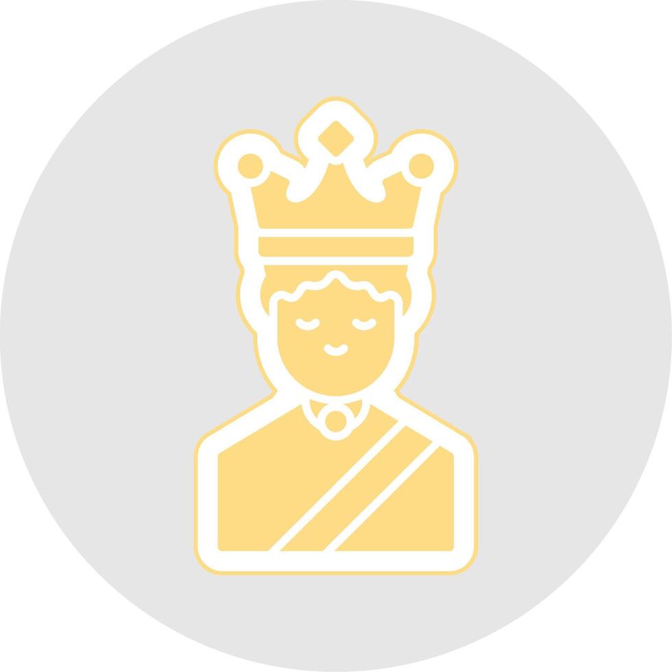 Queen Glyph Multicolor Sticker Icon vector