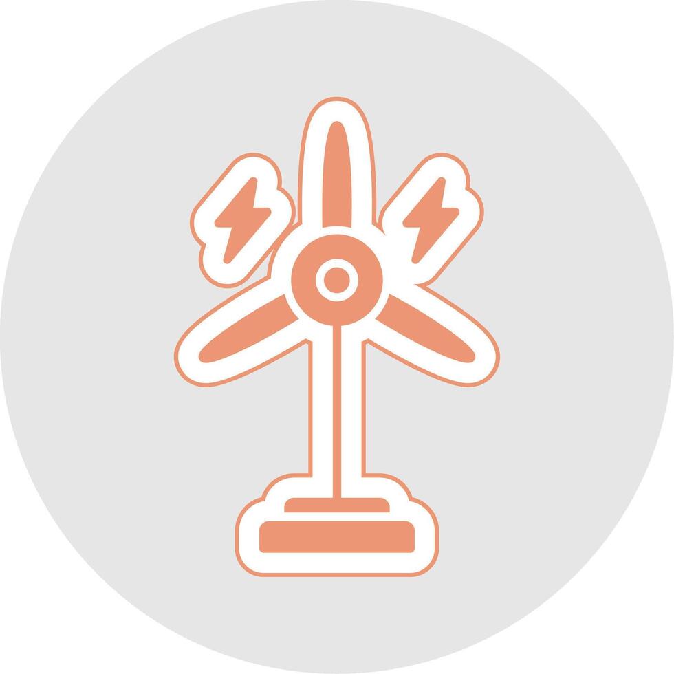 Eolic Turbine Glyph Multicolor Sticker Icon vector